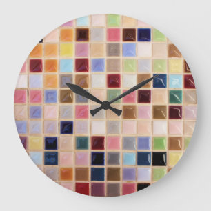 Reloj Redondo Grande Mosaicos de época