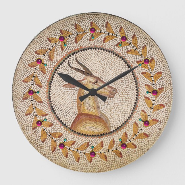 RELOJ REDONDO GRANDE MOSAICOS ROMANOS ANTIGUOS/GAZZELLE (Anverso)