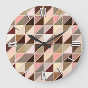 Reloj Redondo Grande Mosaicos - taupe, coral, neutrales
