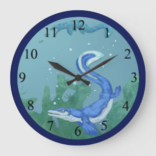 Reloj Redondo Grande Mosasauro
