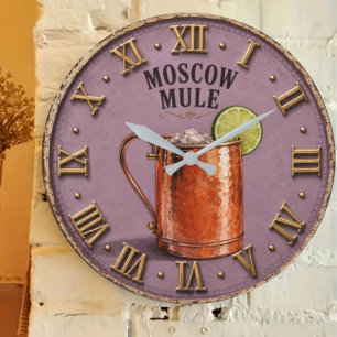 Reloj Redondo Grande Moscow Mule Copper Mug Cocktail Bar Decor