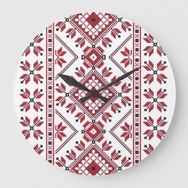 Reloj Redondo Grande Motif Tradicional, Motif Tradicional Rumano T-S (Anverso)