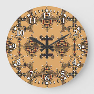 Reloj Redondo Grande Motifs de la potery kabyles Amazigh
