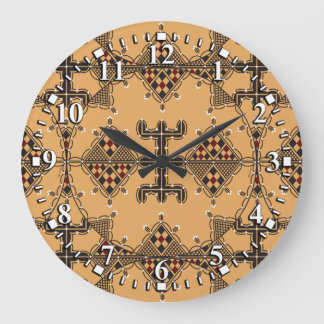 Reloj Redondo Grande Motifs de la potery kabyles Amazigh