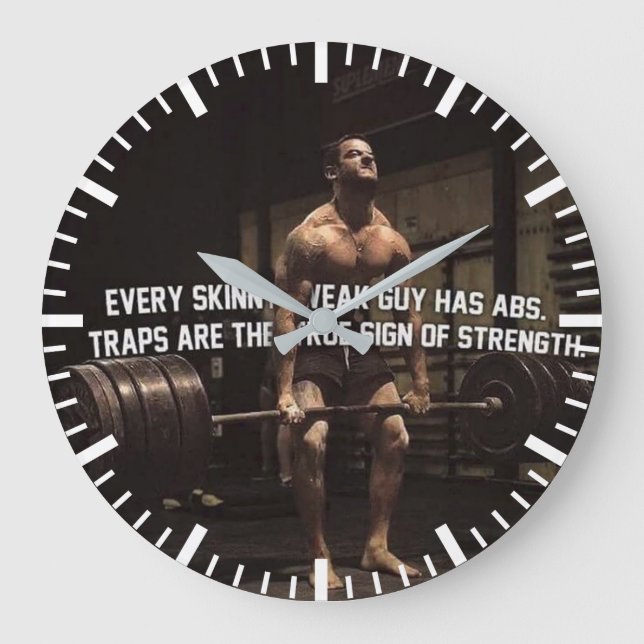 Reloj Redondo Grande Motivación de entrenamiento de fuerza - trampas -  (Anverso)