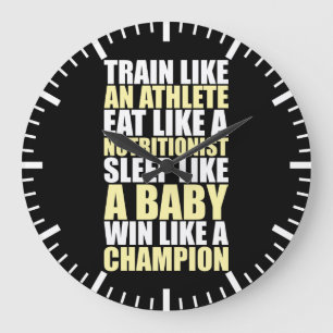 Reloj Redondo Grande Motivación de entrenamiento - Ganar como campeón
