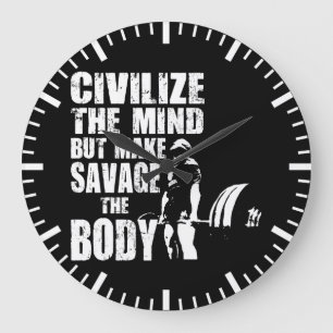 Reloj Redondo Grande Motivación de gimnasia y gimnasia - Hacer del salv