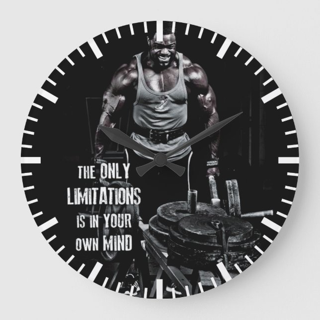 Reloj Redondo Grande Motivación de gimnasio (Anverso)