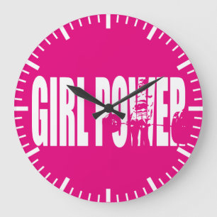 Reloj Redondo Grande Motivación de levantamiento de pesas de mujeres -
