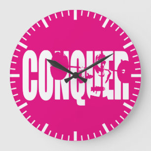 Reloj Redondo Grande Motivación de levantamiento de pesas de mujeres -