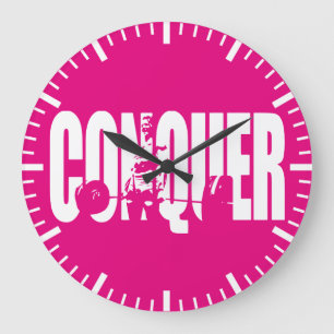 Reloj Redondo Grande Motivación de levantamiento de pesas de mujeres -