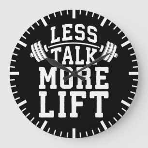 Reloj Redondo Grande Motivación de Levantamiento de Peso - Menos Hablar