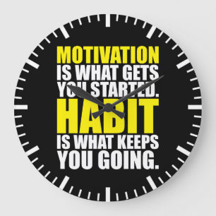Reloj Redondo Grande Motivación vs Hábito - Motivación de entrenamiento