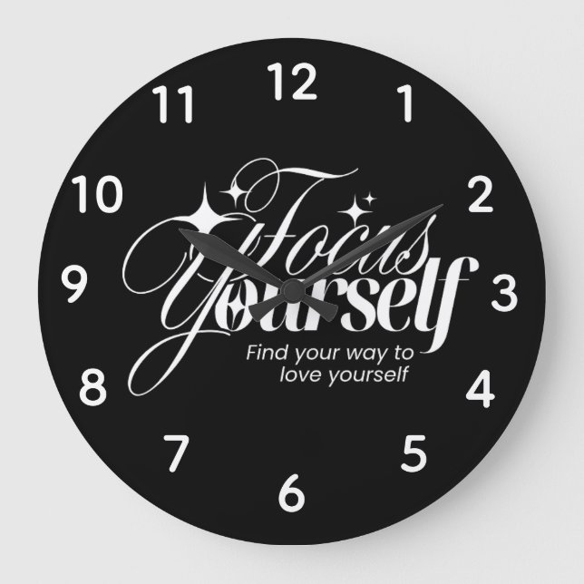 Reloj Redondo Grande Motivational Self-Love Wall Clock  (Anverso)