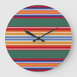 Reloj Redondo Grande motivos textiles tradicionales de la india nativa