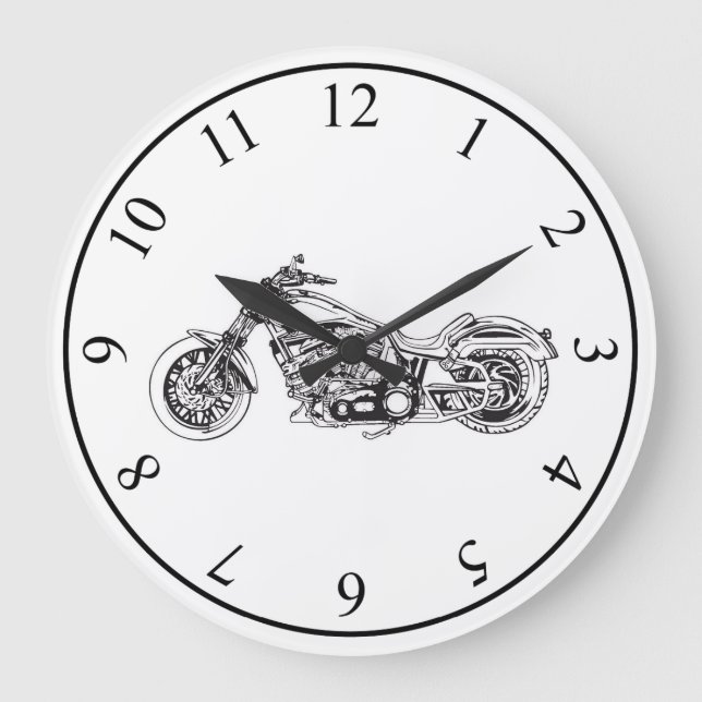 Reloj Redondo Grande Motocicleta (Anverso)