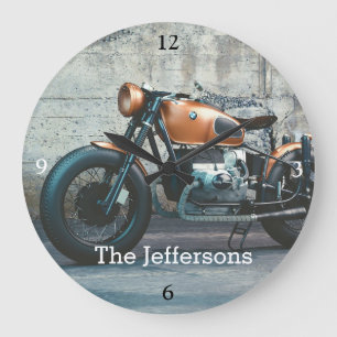Reloj Redondo Grande Motocicleta alemana tradicional
