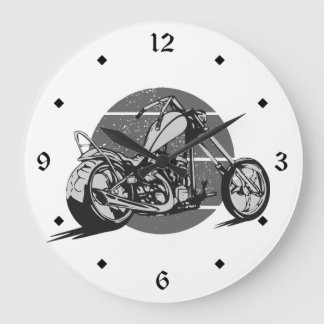 Reloj Redondo Grande Motocicleta Chopper Vintage