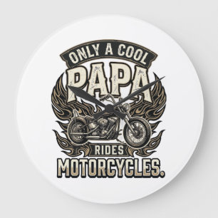 Reloj Redondo Grande Motocicleta Cool Papa Motociclista Antiguo