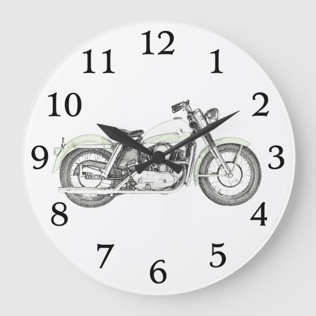 Reloj Redondo Grande Motocicleta deportiva de 1957 (Anverso)
