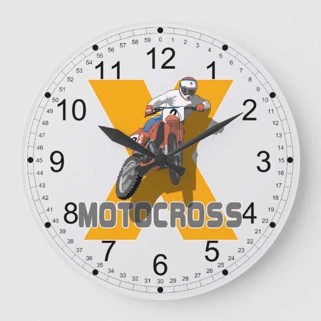 Reloj Redondo Grande Motocrós extremo (Anverso)