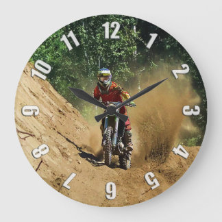 Reloj Redondo Grande Motocross Dirt-Bike Champion Race