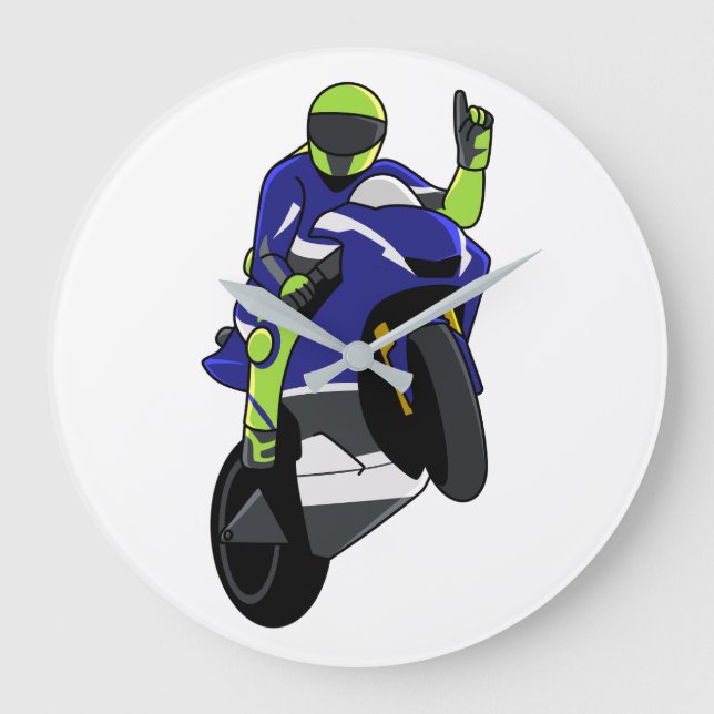 Reloj Redondo Grande MotoGP Old Yamaha simple style (Anverso)