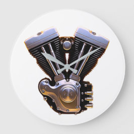 Reloj Redondo Grande Motorcycle Engine Wall Clock