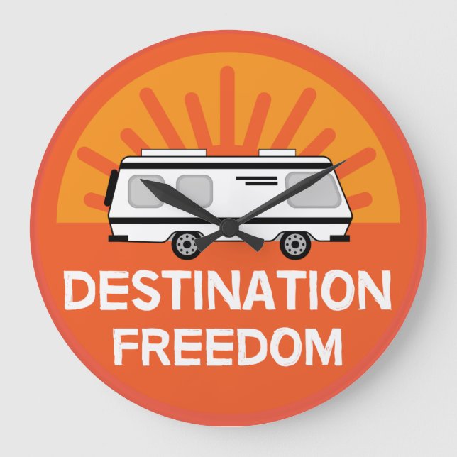 Reloj Redondo Grande Motorhome Camping | Autopistas de camping | RV Mug (Anverso)