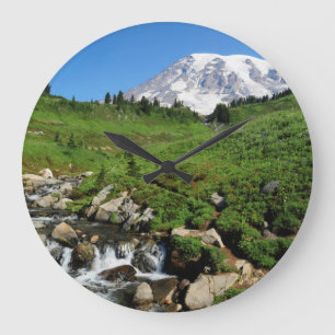 Reloj Redondo Grande Mount Rainier, waterfall, snow-covered