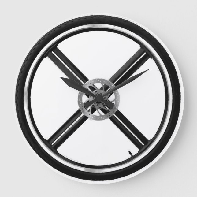 Reloj Redondo Grande Mountain Bike Wheel (Anverso)