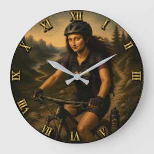 Reloj Redondo Grande Mountain Biker Funny Mona Lisa