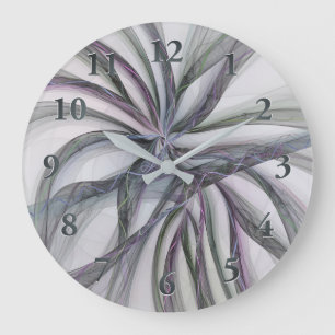 Reloj Redondo Grande Movimientos de filigrana abstracto moderno fractal