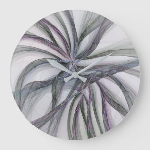 Reloj Redondo Grande Movimientos de filigrana abstracto moderno fractal