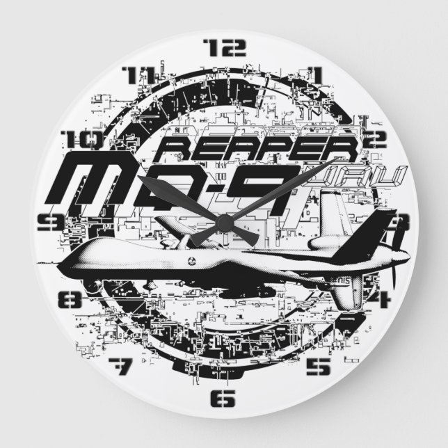 Reloj Redondo Grande MQ-9 Reaper (Anverso)