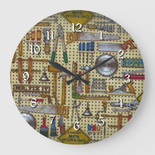 Reloj Redondo Grande Mr Fix It Handyman Tools Wall Round Clock