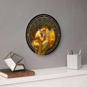 Reloj Redondo Grande Mujer Art Nouveau al Atardecer