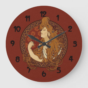 Reloj Redondo Grande Mujer de pelo largo Art Nouveau