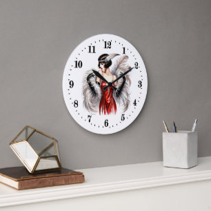 Reloj Redondo Grande Mujer elegante estilo Art Déco