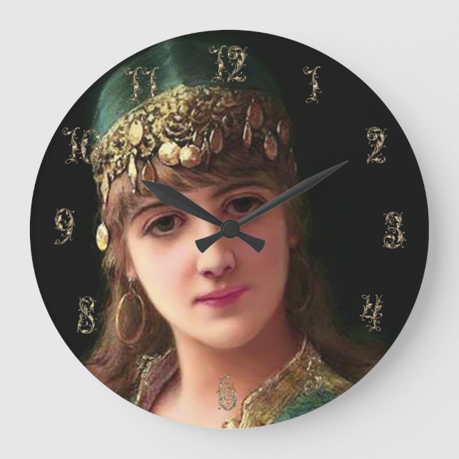 Reloj Redondo Grande Mujer gitana victoriana elegante bailarina de vien (Anverso)