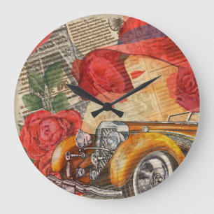 Reloj Redondo Grande Mujer Parisiense: Torre Eiffel Retro.