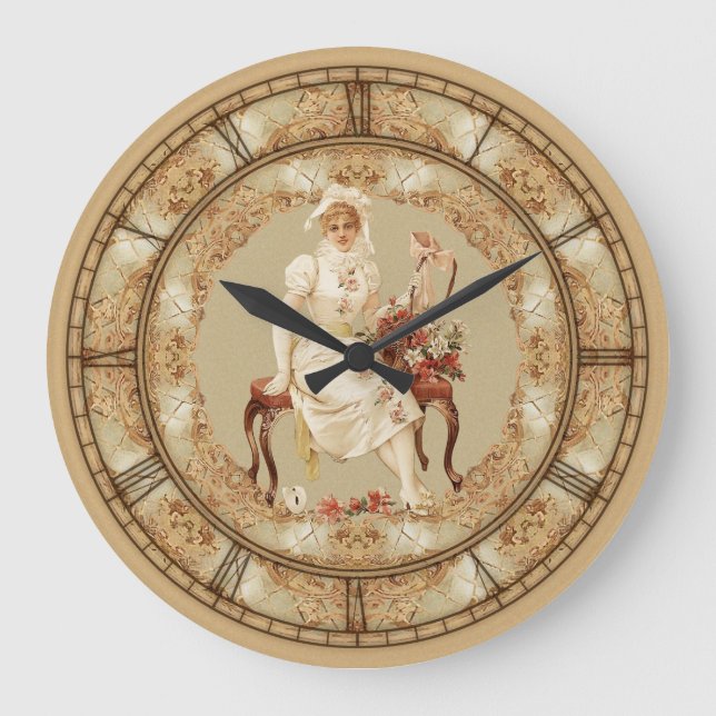 Reloj Redondo Grande Mujer Vintage En El Banco (Anverso)