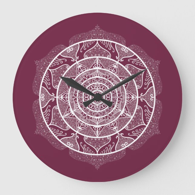 Reloj Redondo Grande Mulberry Mandala (Anverso)