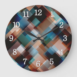 Reloj Redondo Grande multi-color geometric