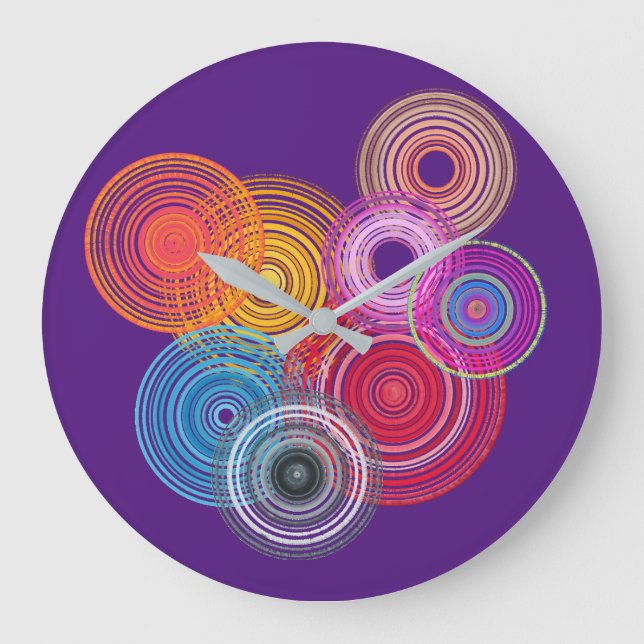 Reloj Redondo Grande Multicolored circles (Anverso)