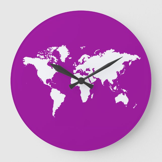 Reloj Redondo Grande Mundo Purple Elegant (Anverso)