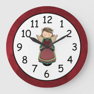 Reloj Redondo Grande Muñeca adorable del ángel del país