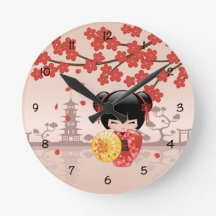 Muñeca Kokeshi Sakura Roja - Geisha Japonesa