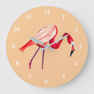 Reloj Redondo Grande Muñecas japonesas rosadas kokeshi