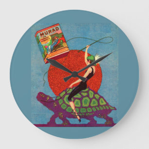 Reloj Redondo Grande Murad cigarettes lady riding giant tortoise
